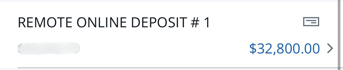 Remote online deposit 32,800